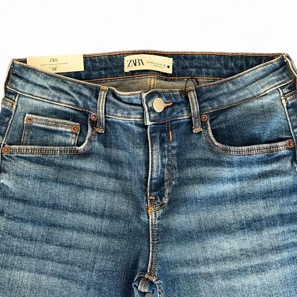 Zara Women's Mid Rise Skinny Louise Jeans Size 6 - Picture 6 of 8